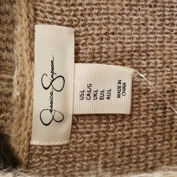 💕JESSICA SIMPSON💕 Open Front Long Cardigan ~ Brown Aztec Print Large L NWT - Picture 8 of 10